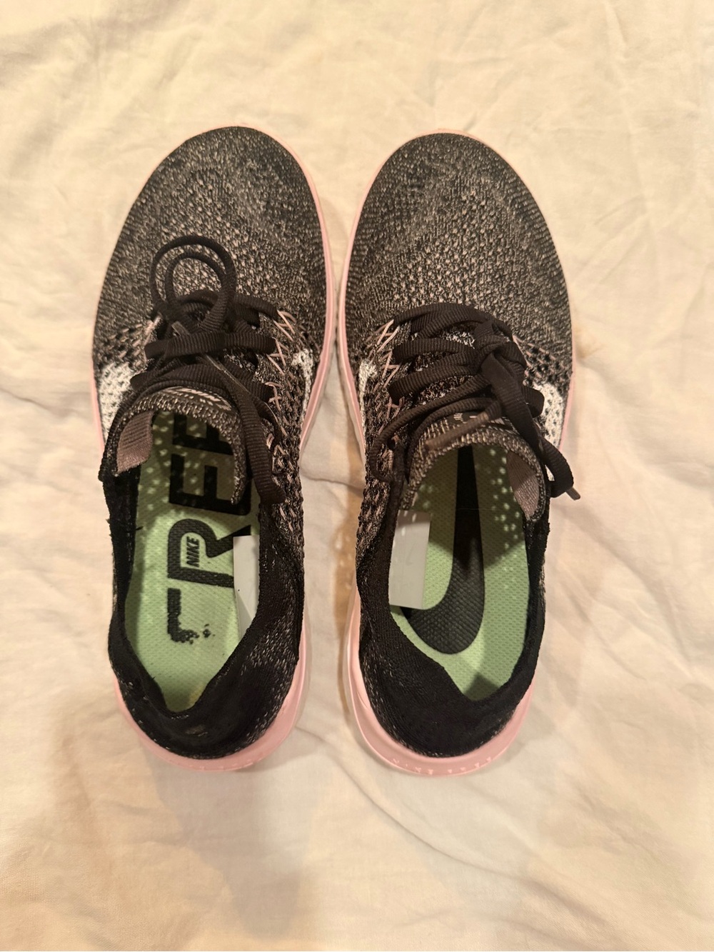 Nike Women’s Flyknit Running Sneakers - Black & Pink - Picture 7 of 8